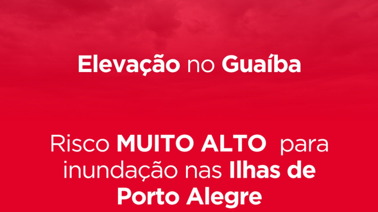Guaíba sobe e Defesa Civil eleva risco de inundação em Porto Alegre