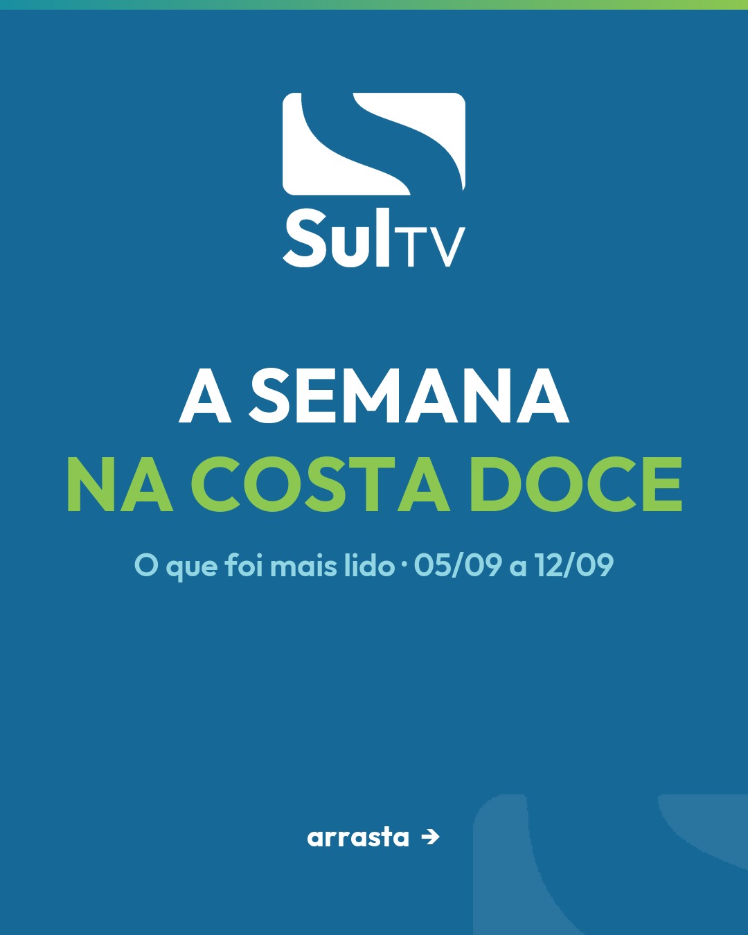 📆 A semana na Costa Doce (05/09 a 12/09) — o que foi mais lido na SulTV: