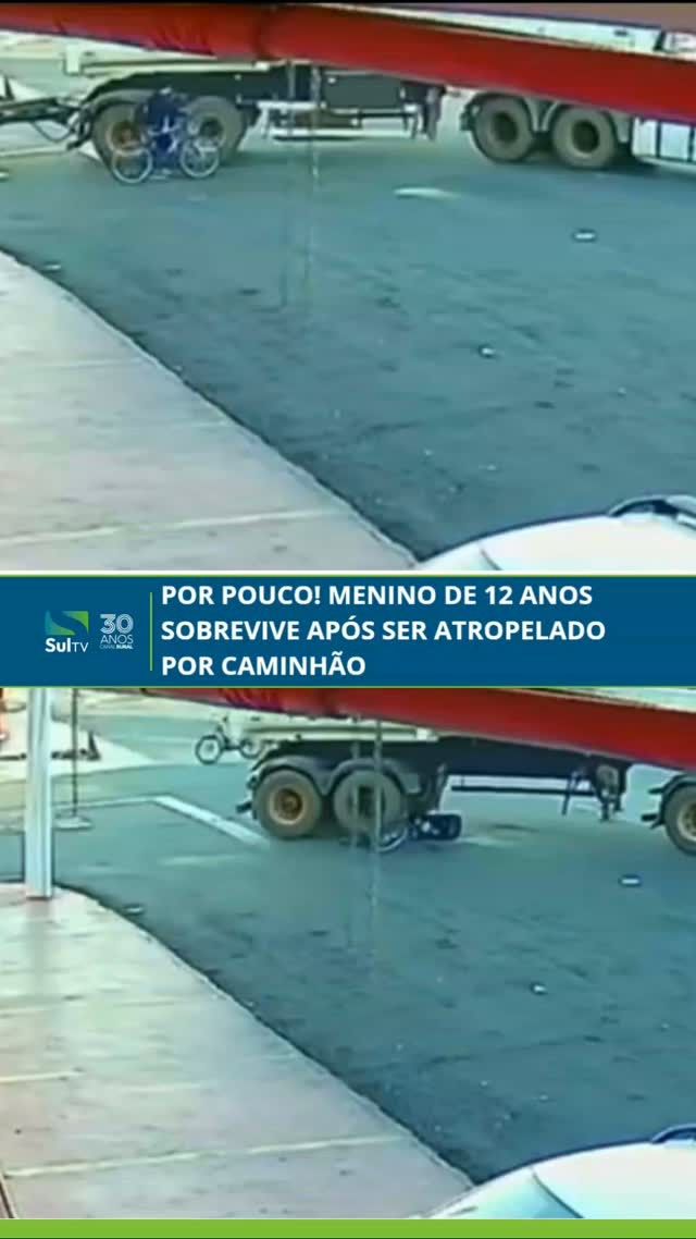 Um menino de 12 anos escapou de uma tragédia após ser atropelado por um caminhão em Firminópolis, em Goiás. Imagens de …