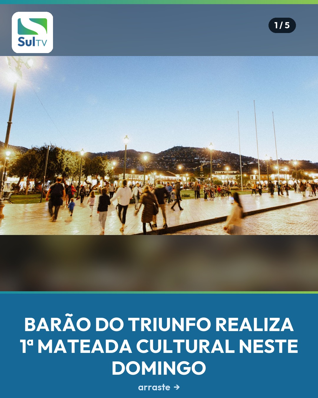 A comunidade de Barão do Triunfo tem programação especial neste domingo (23): a partir das 14h, a Praça Central Profess…