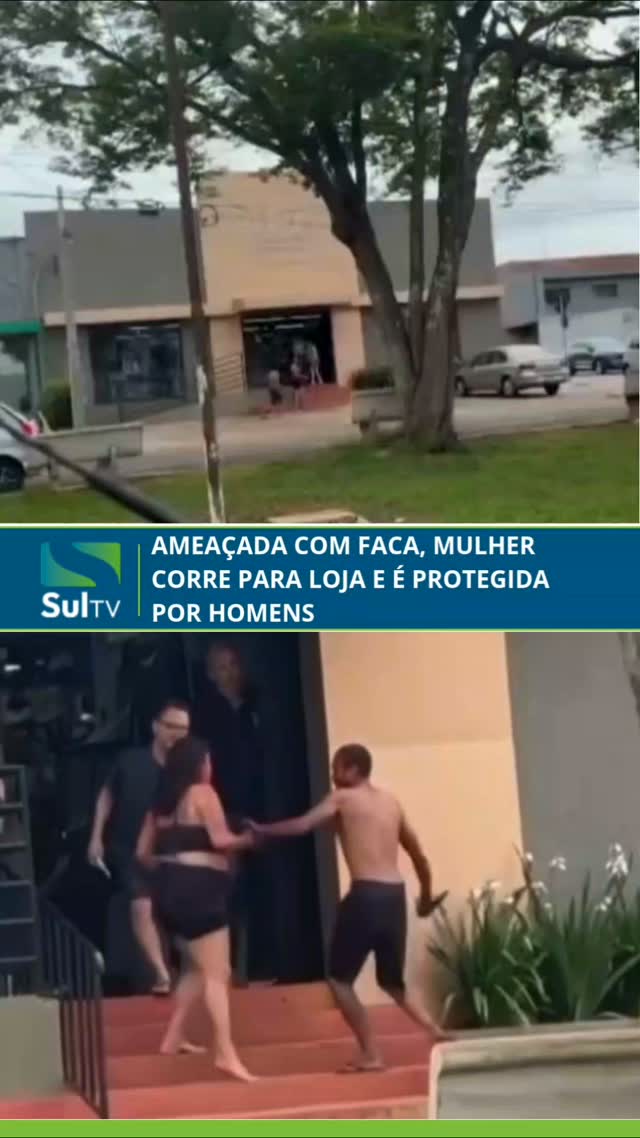 Uma mulher procurou proteção dentro de uma loja após ser ameaçada pelo companheiro, que estaria armado com uma faca, em…