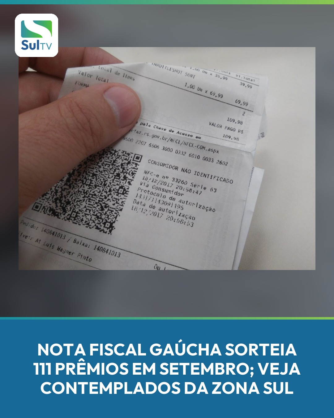 Sorteio 168 distribuiu R$ 50 mil como prêmio principal e beneficiou moradores de Pelotas e Tapes