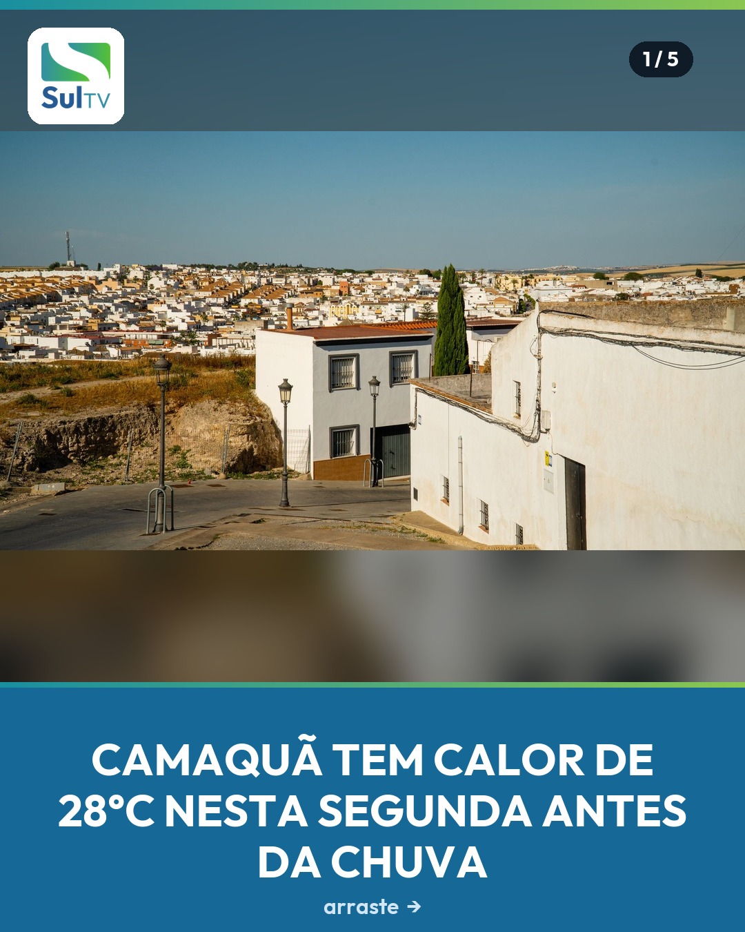 Calor de 28°C nesta segunda-feira antes da virada do tempo em Camaquã.