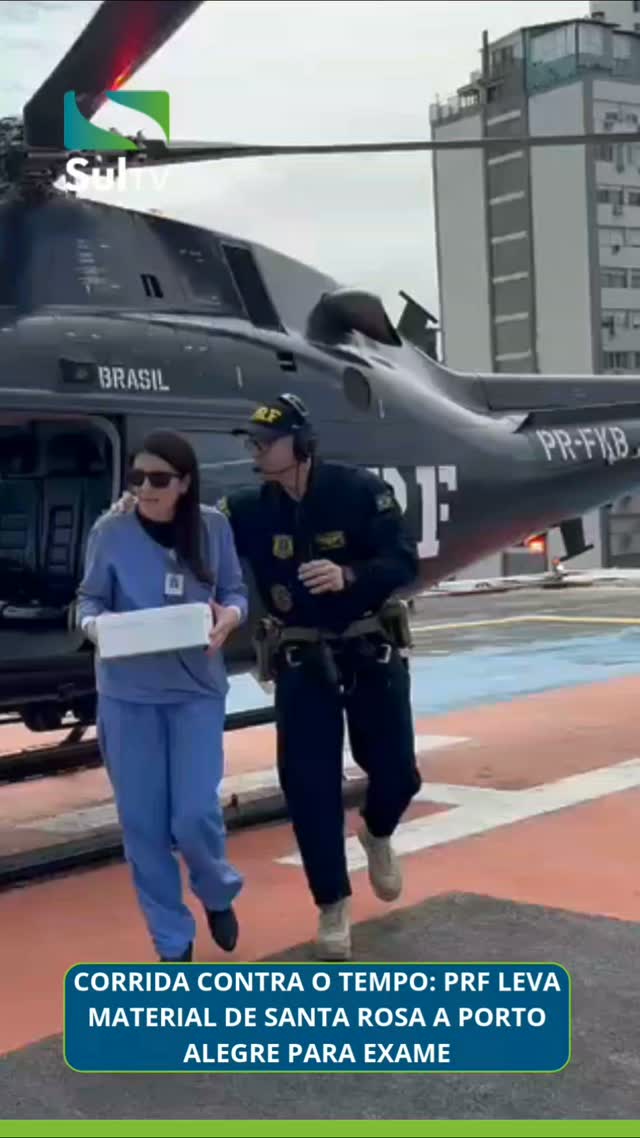 A Polícia Rodoviária Federal (PRF) realizou o transporte aéreo de material biológico entre Santa Rosa e Porto Alegre pa…
