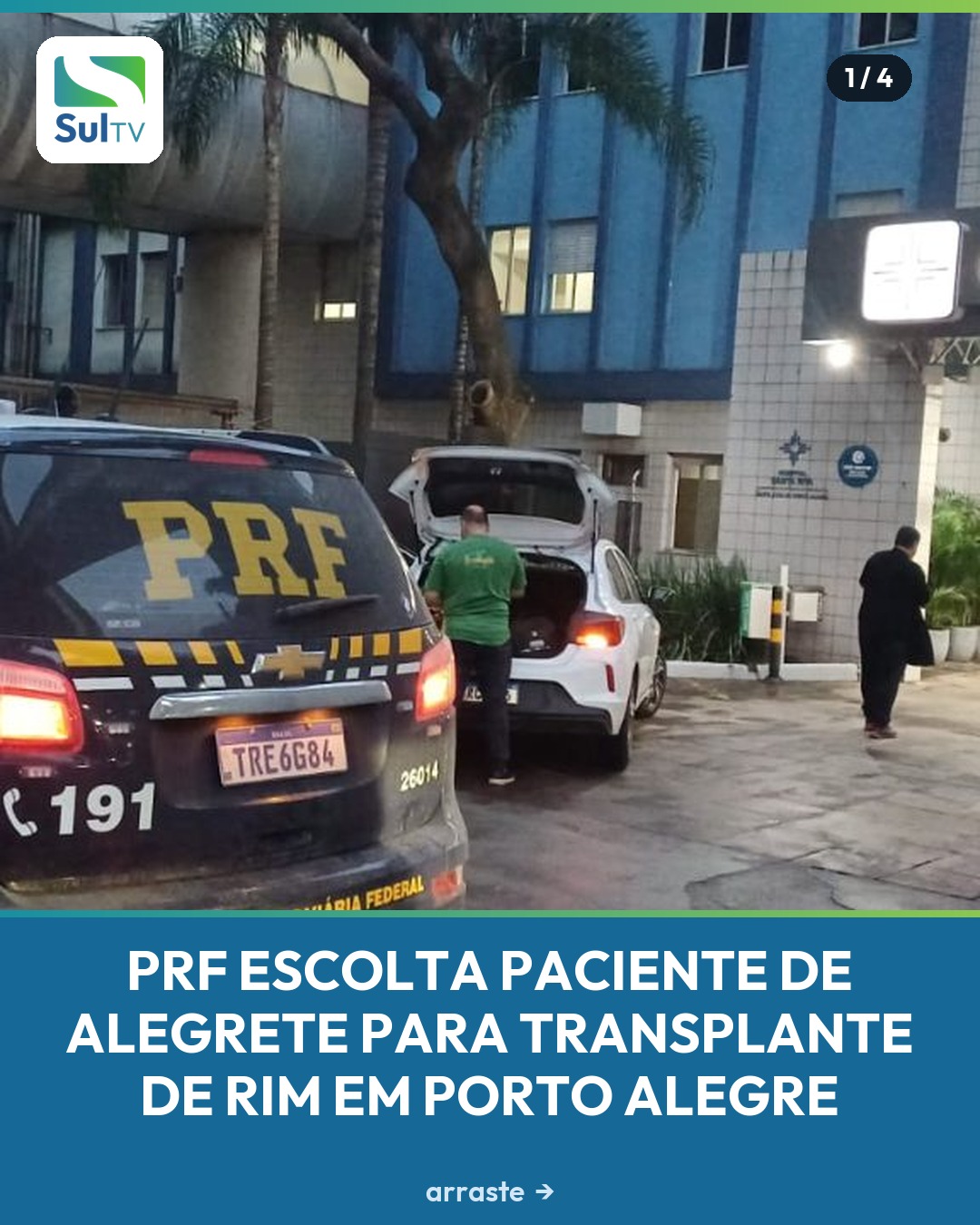 Ação de emergência garantiu que homem de 45 anos chegasse a tempo ao hospital para a cirurgia