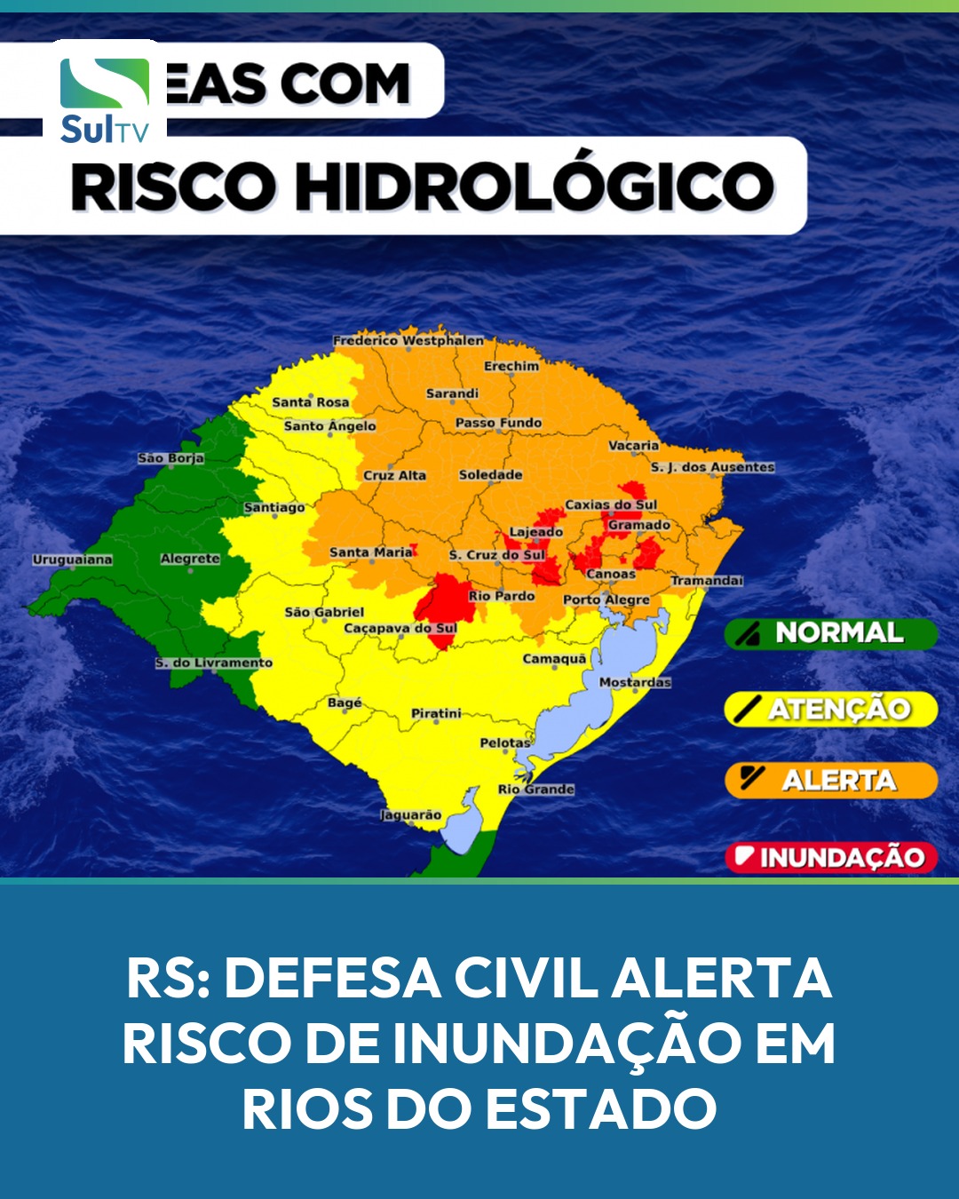 A Defesa Civil Estadual está de olho na elevação de rios e arroios no Rio Grande do Sul depois das chuvas das últimas h…