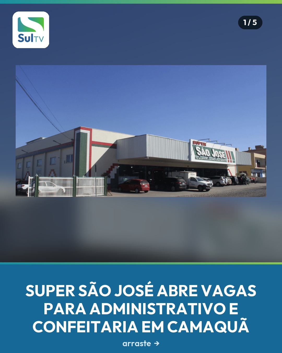 Quem busca recolocação no mercado de trabalho da Costa Doce tem uma oportunidade em Camaquã: o supermercado Super São J…