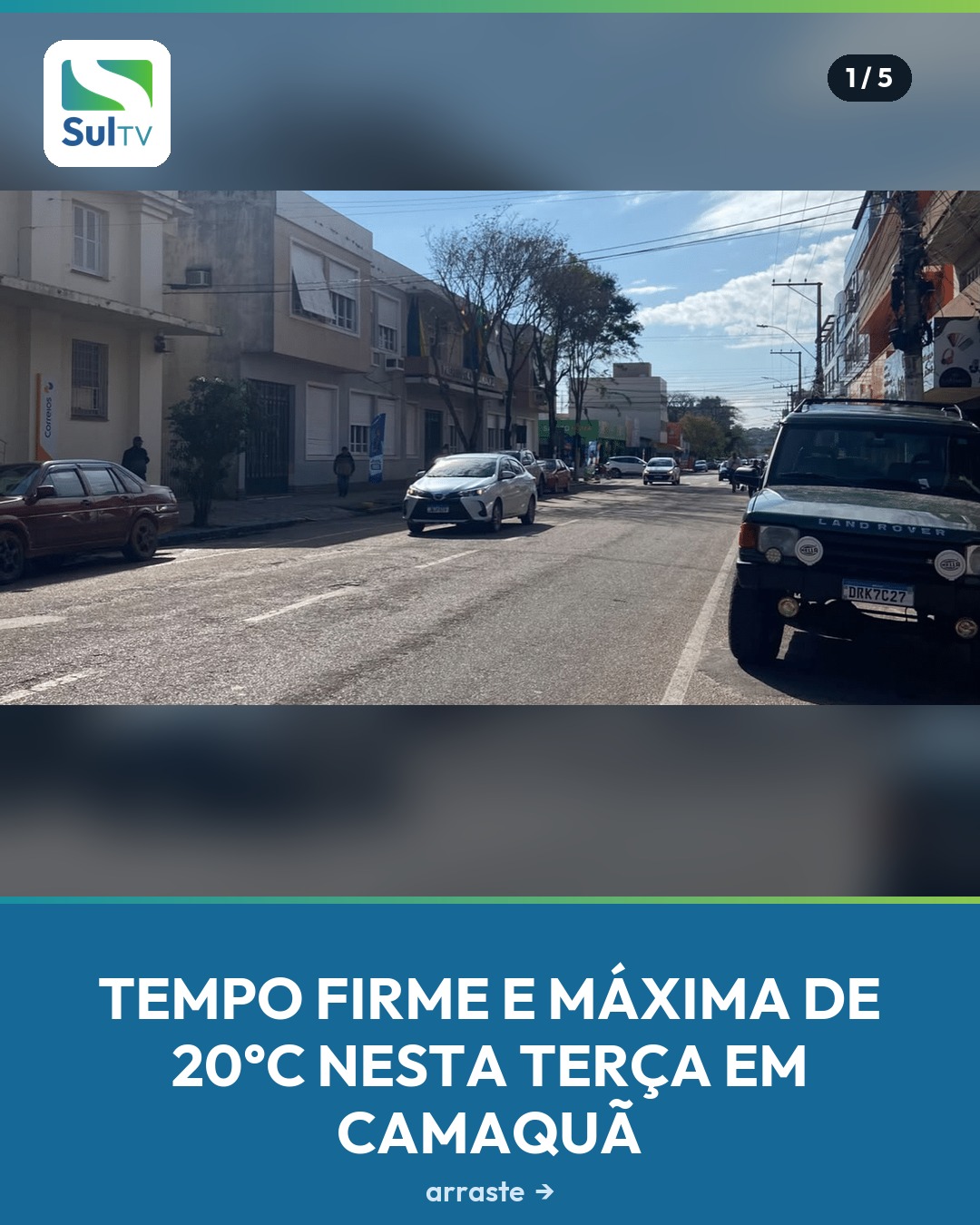 Sol e tempo firme marcam a terça-feira na Costa Doce, com temperaturas chegando a 20°C em Camaquã.
