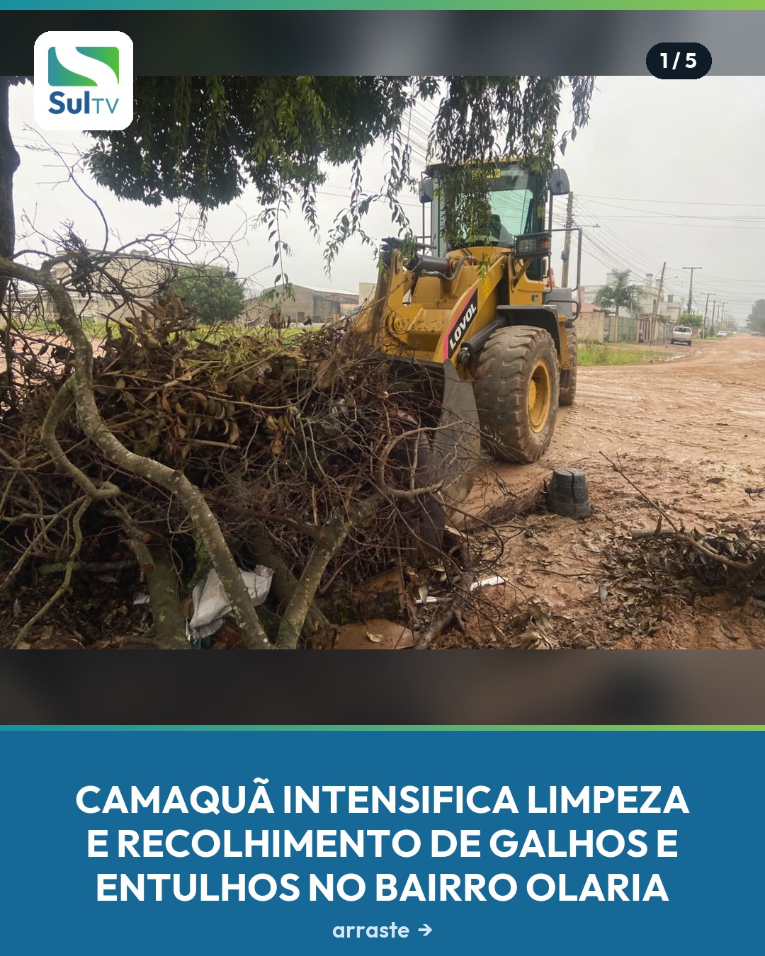 Equipes da Infraestrutura Urbana retiraram restos de podas e entulhos para manter as vias desobstruídas