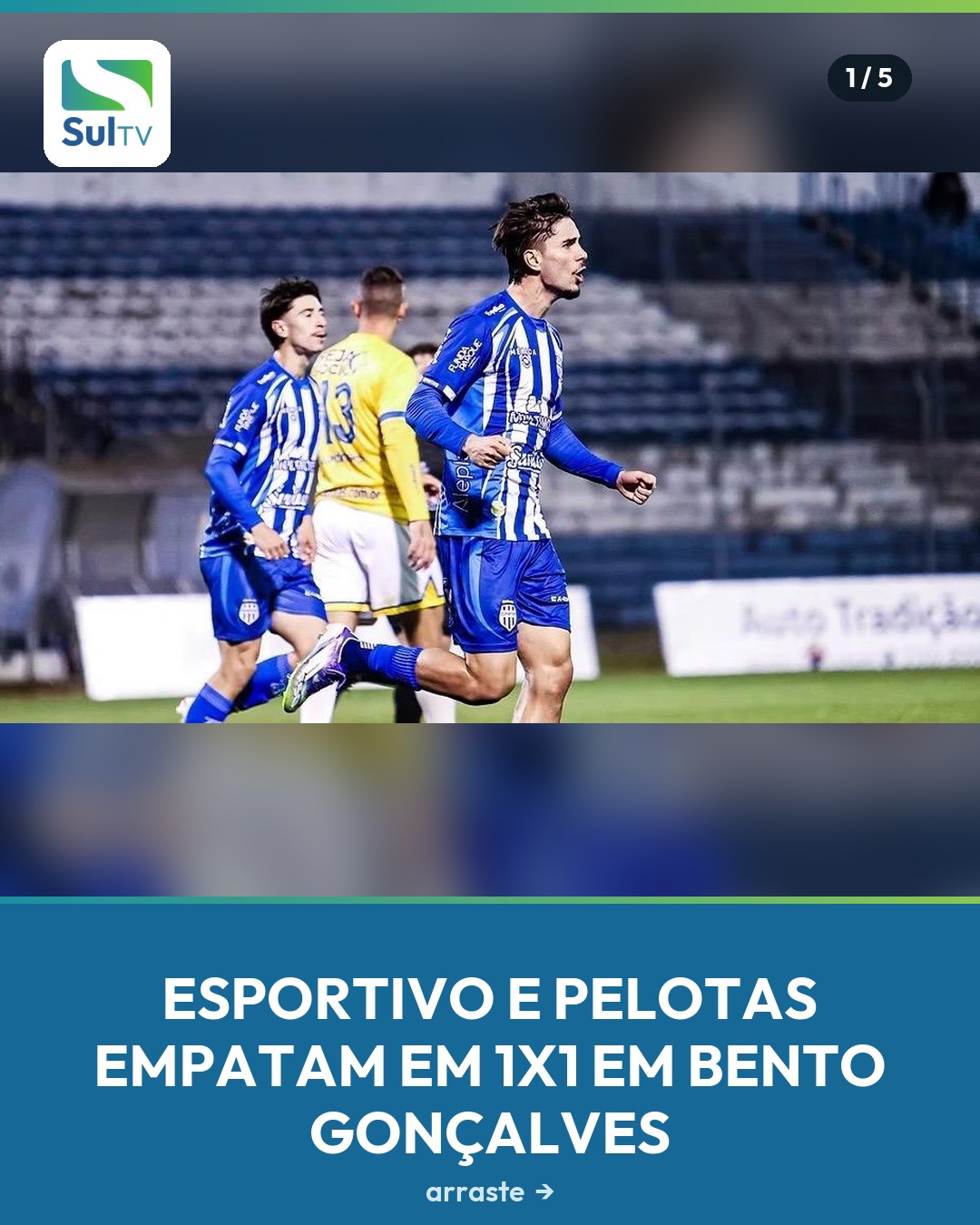 Empate movimentado em Bento Gonçalves: Esportivo e Pelotas ficaram no 1 a 1 neste sábado, pela Série A2 Gaúcha.