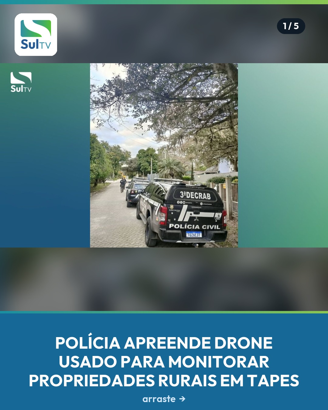 Operação Capão da Moça cumpriu mandados em três residências e investiga crimes rurais na Costa Doce