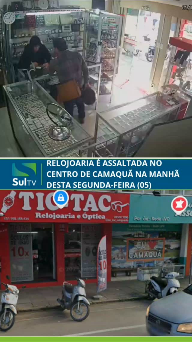 Uma relojoaria foi assaltada na manhã desta segunda-feira (5), no Centro de Camaquã. Segundo as informações iniciais, o…