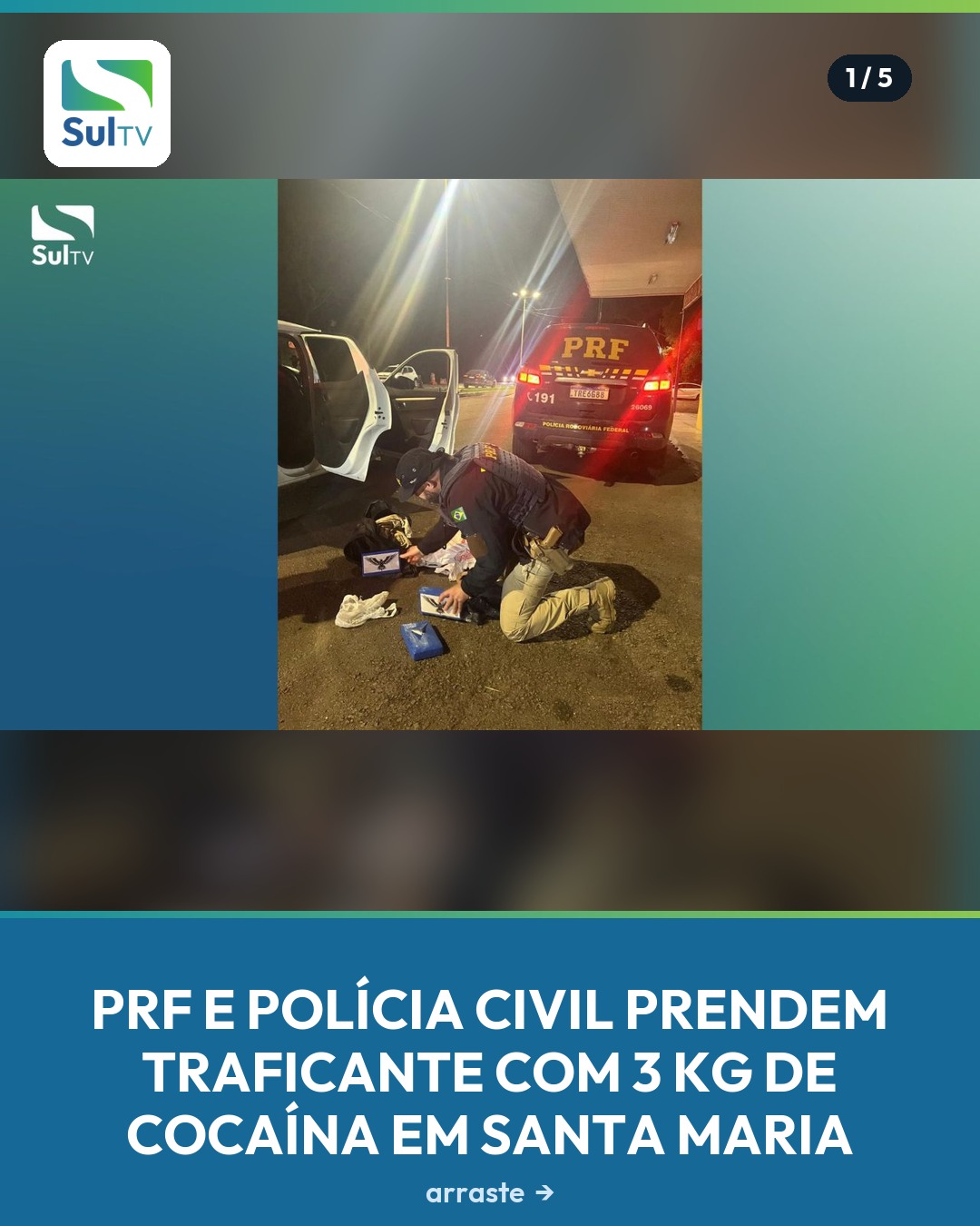 Droga foi encontrada em mochila no banco do passageiro de um Renault Kwid abordado na BR-158