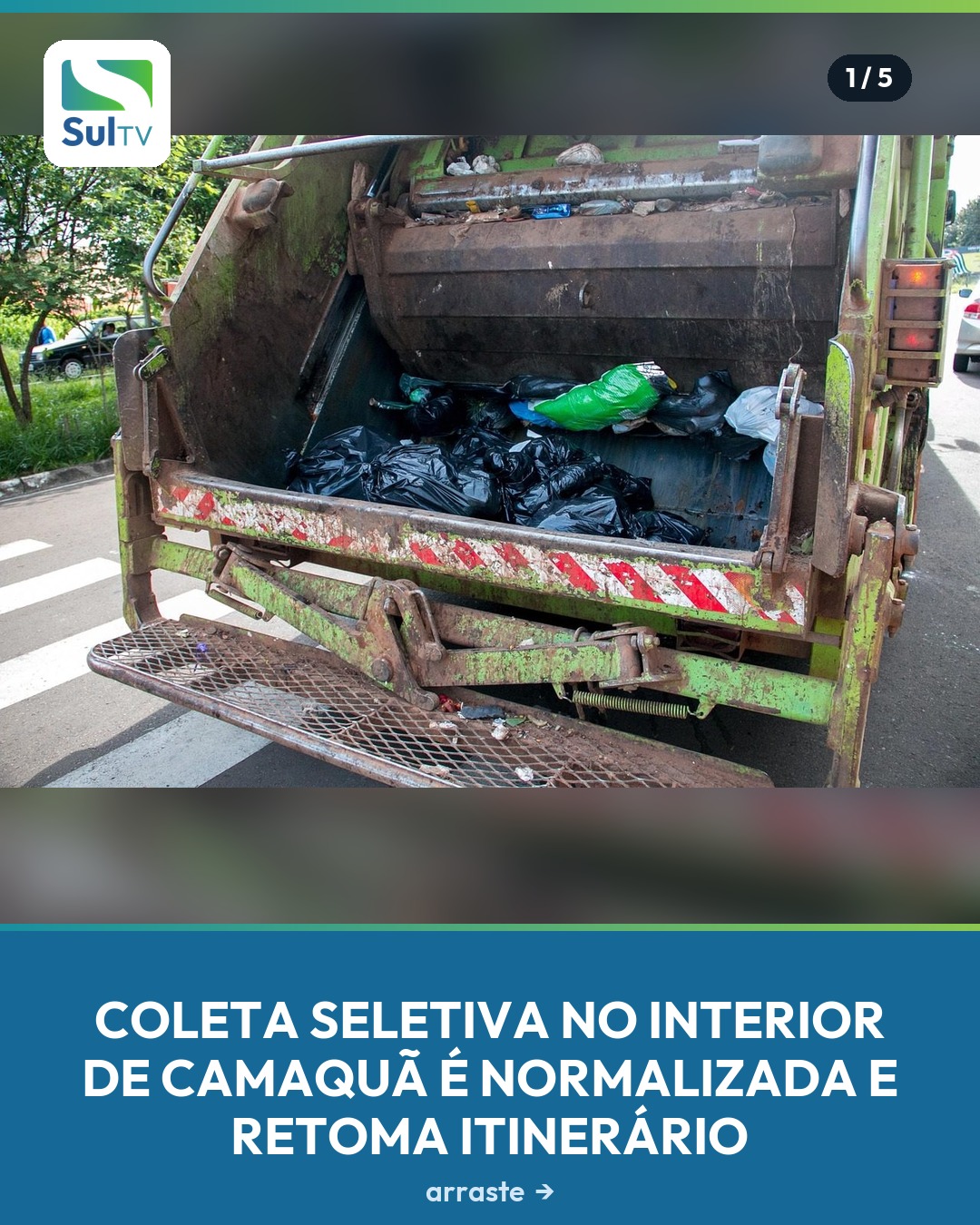 Caminhão volta a circular após manutenção e vai recolher resíduos acumulados nas localidades rurais