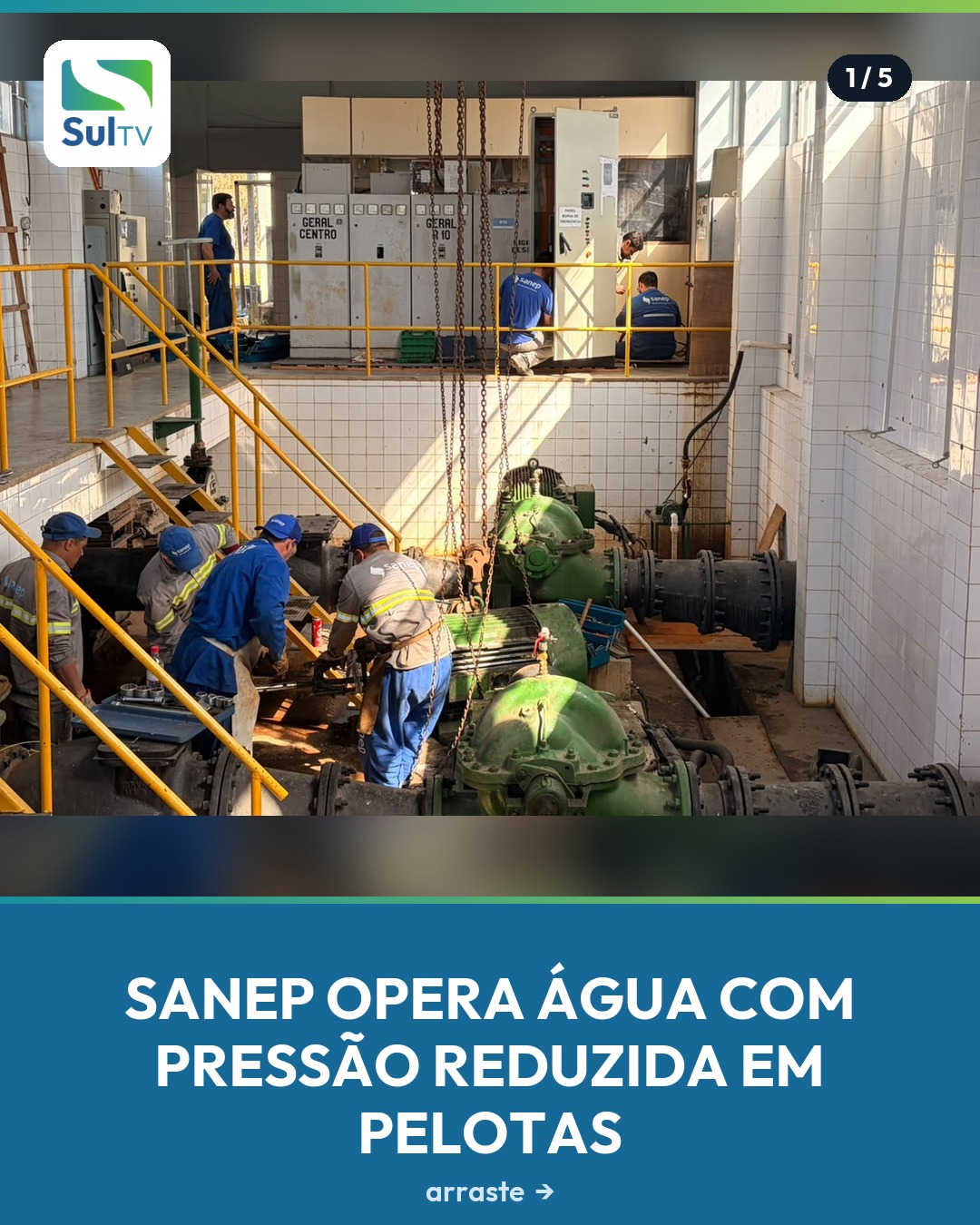 O abastecimento de água em Pelotas ainda opera com pressões reduzidas, quase uma semana depois de um temporal derrubar …