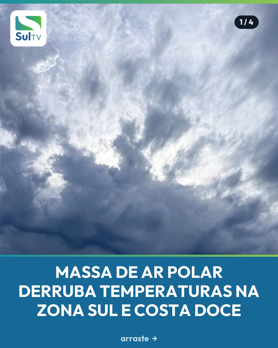 Frente fria interrompe os dias mais quentes e traz de volta o inverno gaúcho à região